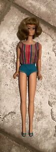 Vintage Barbie Doll American Girl Long Hair Ash Blond Bendable Leg 1070 Swimsuit