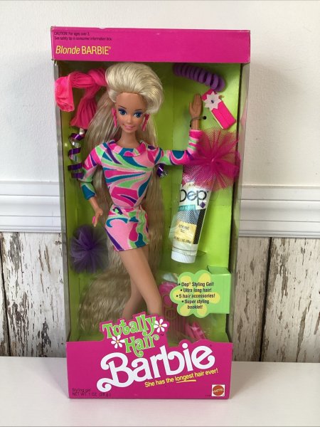 1991 TOTALLY HAIR BARBIE - 1112 - ORIGINAL BOX UNOPENED - BLONDE