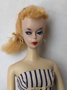 RARE HTF VNTG 1959 1 850 TM BLONDE PONYTAIL BARBIE DOLL-COTTON CASUAL-#912