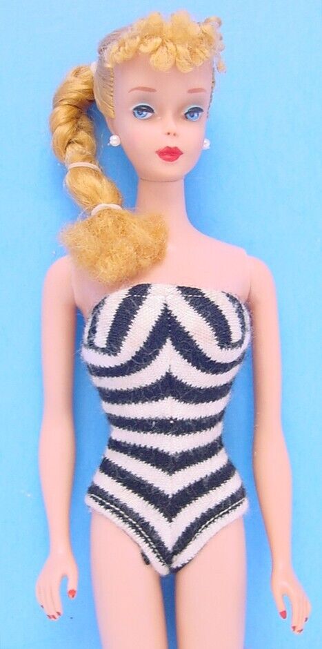 1960 FACTORY BRAIDED BLONDE HAIR HIGH COLOR PRETTY #4 PONYTAIL BARBIE DOLL #850
