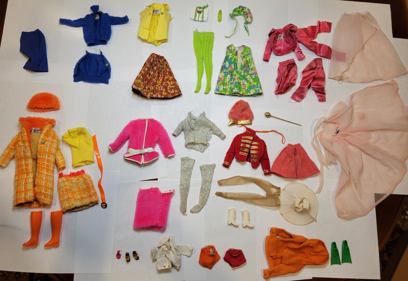 Barbie Vintage 1960s Clothing Outfit Lot INCOMPLETE AND USED - Extras!