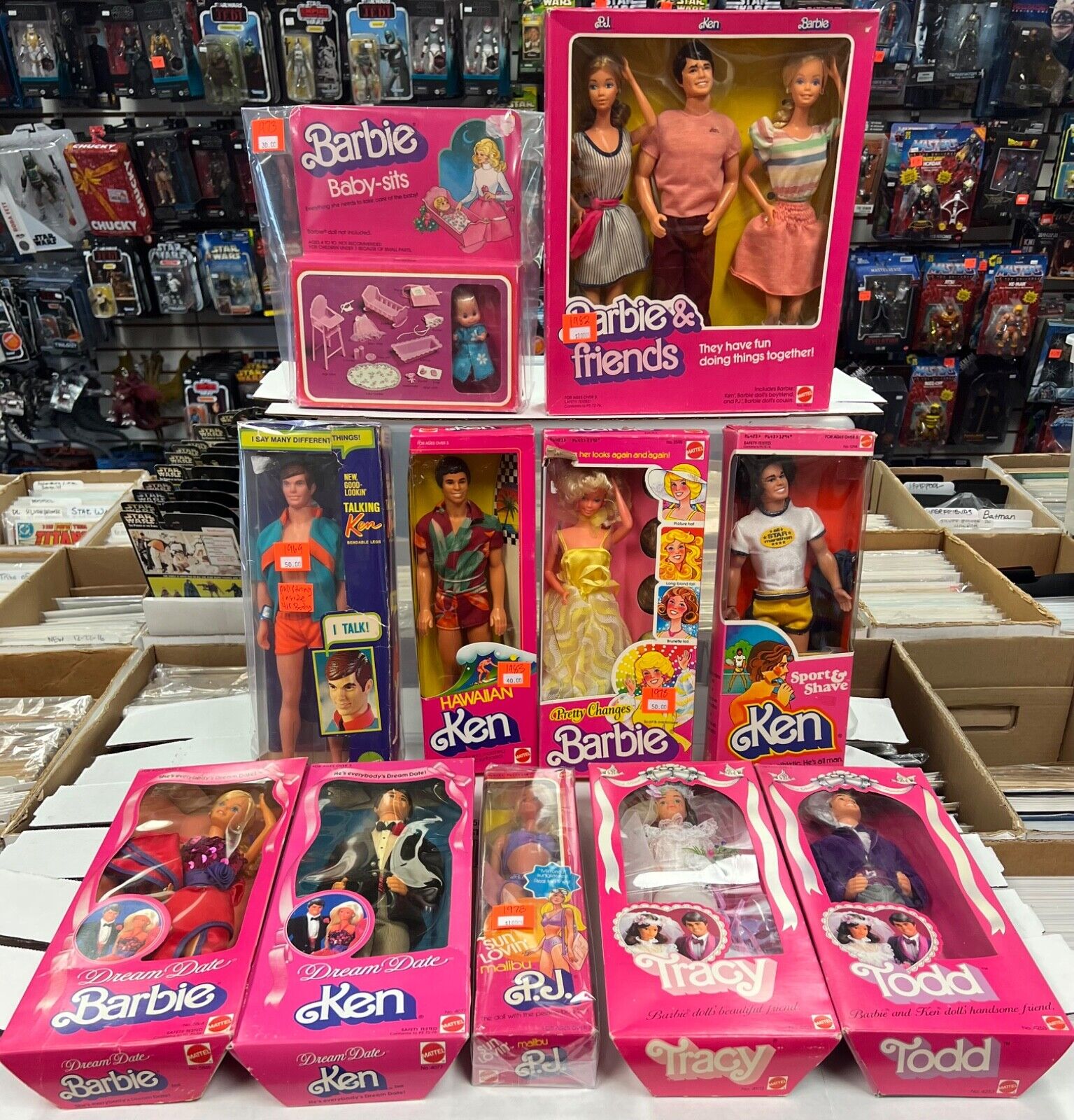Vintage 70's 80's Barbie Ken Skipper Doll Collection 24 SEALED items VALUE $1300