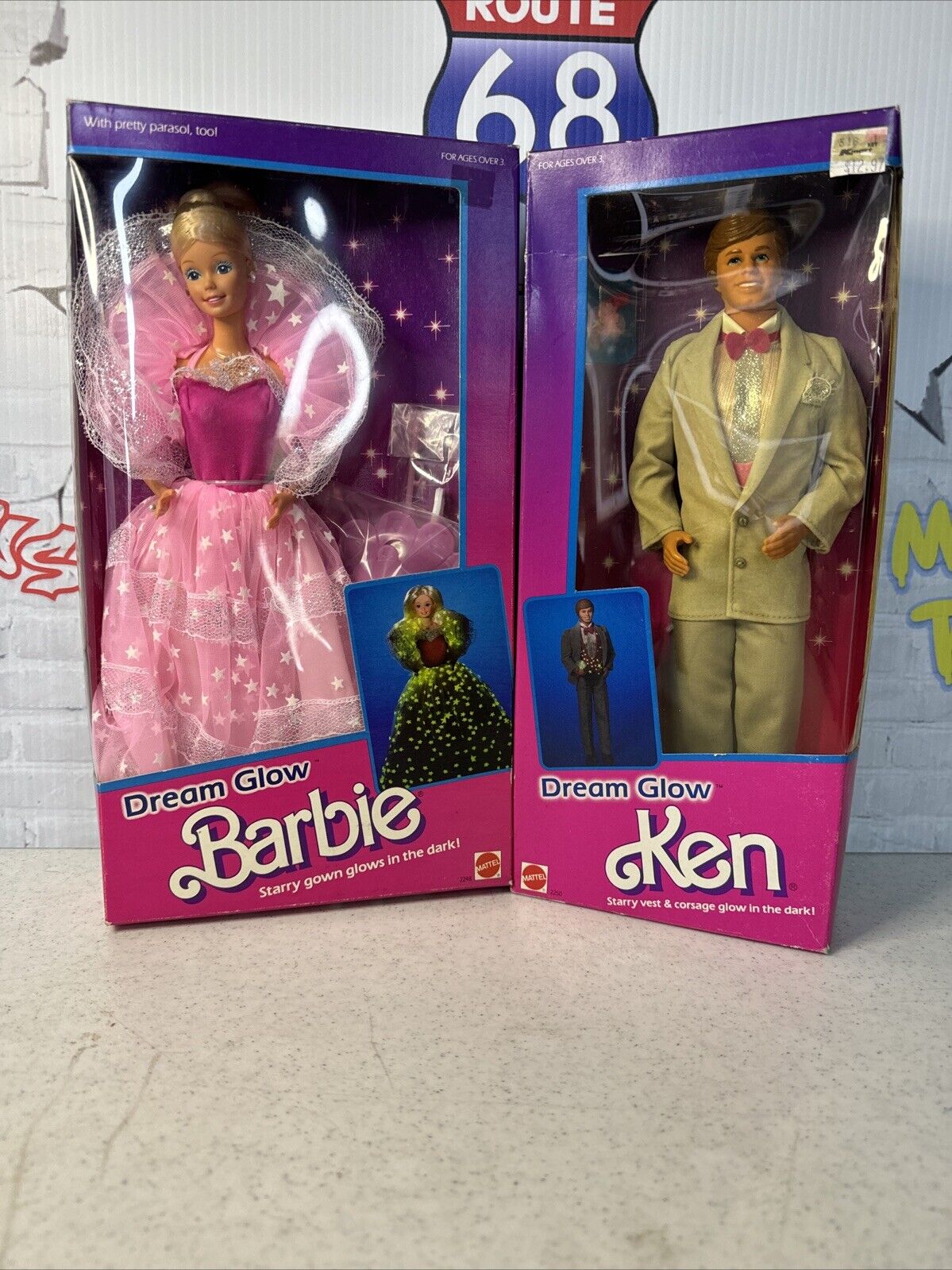Mattel 1985 Dream Glow Barbie + Ken Pair