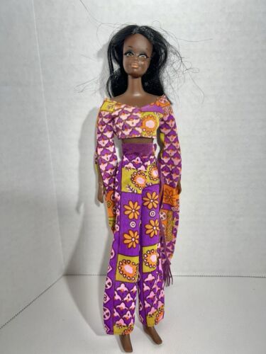 1968 ORIGINAL Live Action Christie Doll & Outfit Barbies Friend Mattel #1175 TLC