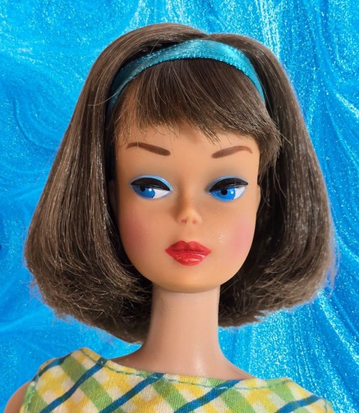 Vintage Silver Brunette Long Hair High Color American Girl Barbie Doll RARE