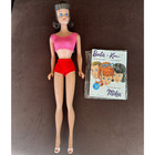 Vintage Midge Brunette 1960 Pink Swimsuit Barbie Ken Fashion Booklet Rare