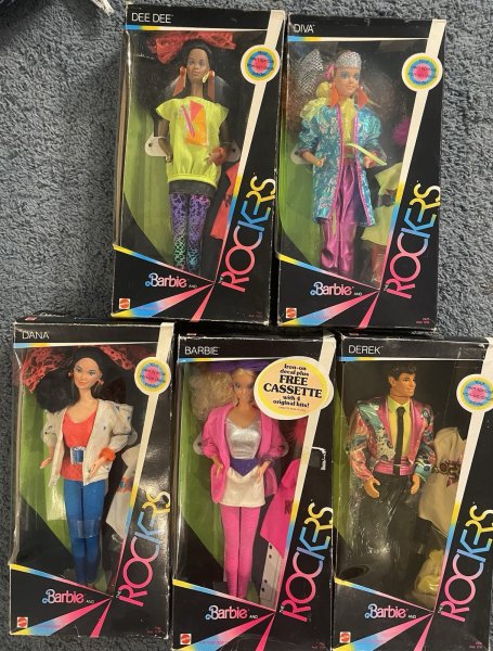 1985 Barbie And The Rockers Doll Set All 5 NRFB
