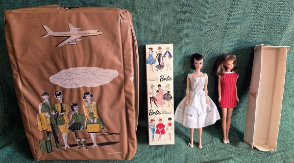 1962 SWIRL PONYTAIL BARBIE + 1965 FRANCIE + CLOTHES, ACCESSORIES, CASE, BOX