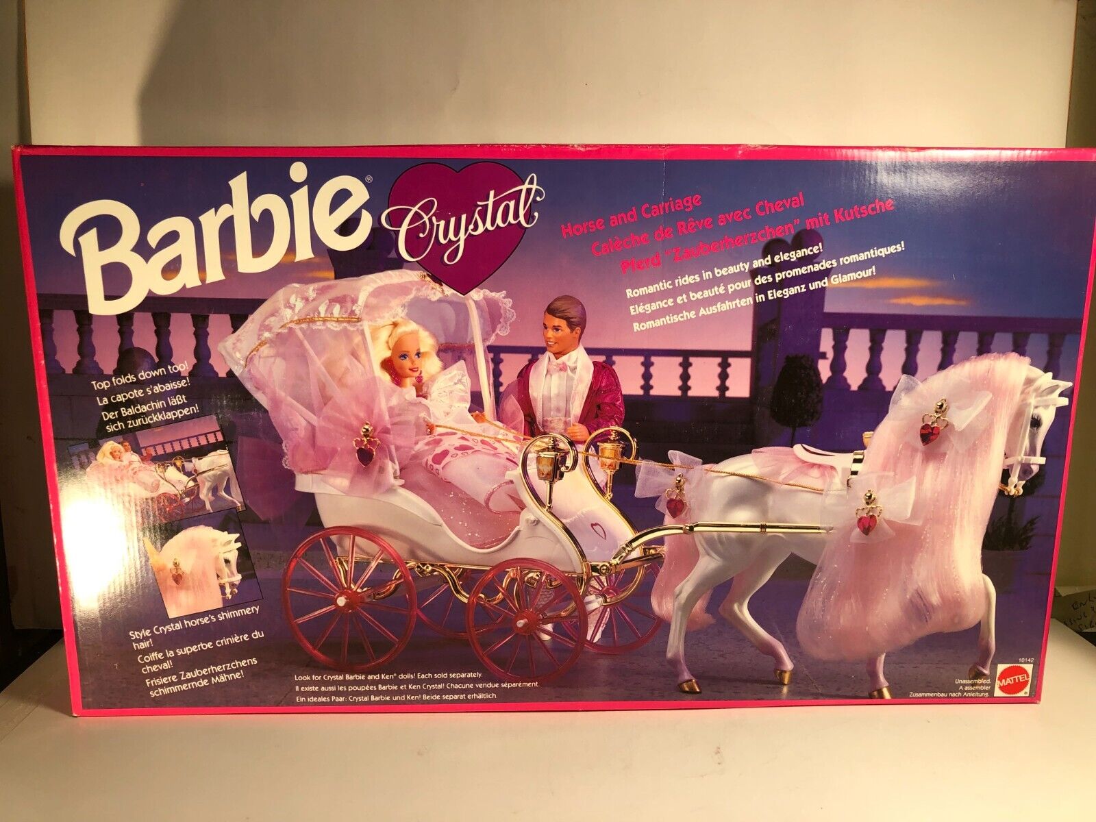 Vintage 1992 Barbie CRYSTAL HORSE AND CARRIAGE 10142  BNIB Unassembled