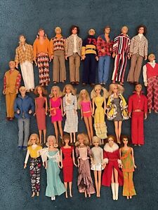Vtg Lot Of 25 Dressed Barbie Ken PJ Stacey Twiggy Ken 60s-70s Sold AS IS