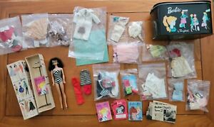 Vintage Barbie #4 Brunette Ponytail in BOX with HUGE Lot of Accessories - 1960