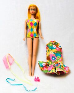 Vintage Color Magic Barbie Doll In Repro Swimsuit W/Extra Repro Dress & Shoes