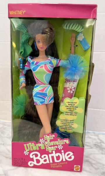 1991 Mattel Barbie ULTRA HAIR WHITNEY Multilingual European Brunette Doll 7735