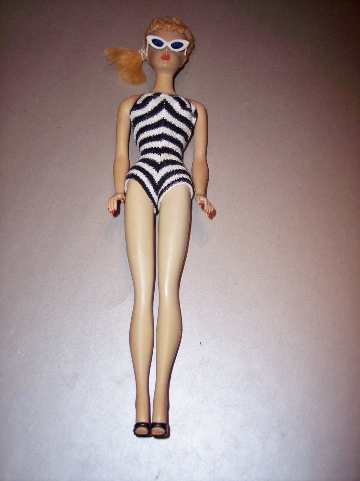 NO.3 Barbie Blonde Ponytail Doll, 59-60 with Apple Print & Red Sensation dresses