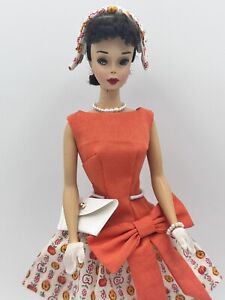 Restored And UNFADED Vintage #3 Brunette Ponytail Barbie Doll Ooak Best Bow Pak