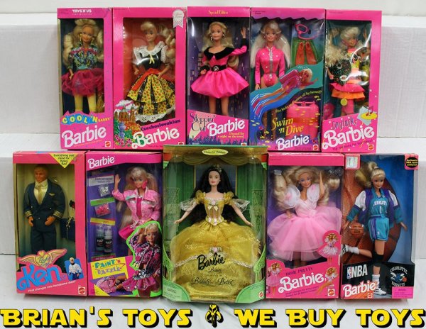 Barbie/Doll Lot of 10: Beauty and the Beast, Flight Time, Home Pretty & More NR