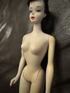 Vintage Japan Barbie Doll TM Ponytail #3 Brunette 1960 Rare Nipple Blue Eyeliner