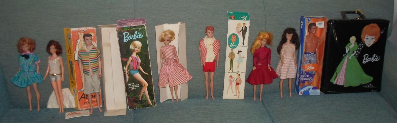 Vintage BARBIE Midge Barbie Ken Allan Doll Collection Clothes Cases Accessories