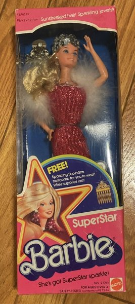 VHTF/NRFB 1976 Mattel Superstar Barbie Promotional Variation Raspberry #9720~Boa