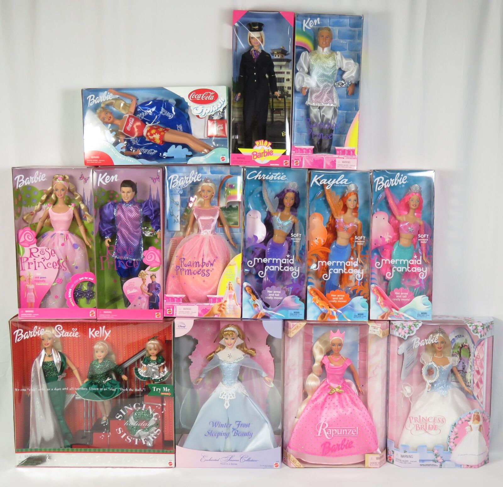Lot 13 Barbie Ken Stacie Kelly Christie Kayla Dolls Prince Princess Mermaid NEW
