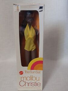 Vintage Sun Set Malibu Christie Barbie Doll 1974 Mattel #7745 AA Black Rare NIB