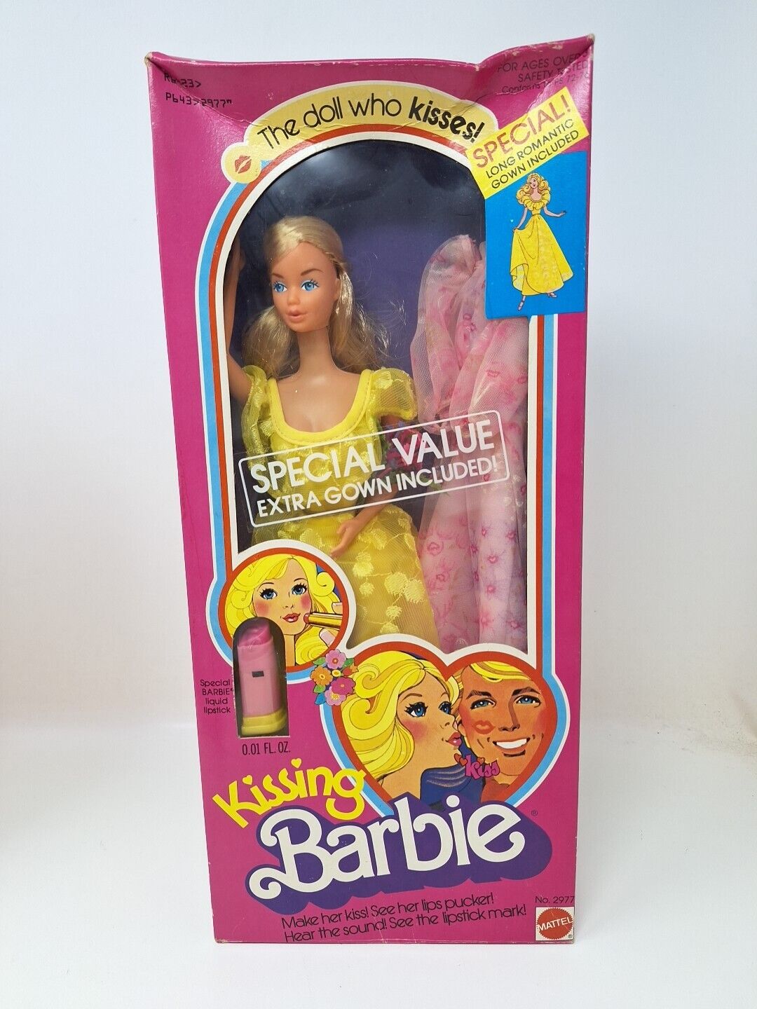 1978 Kissing Barbie - VERY RARE yellow & pink dress special set #2977
