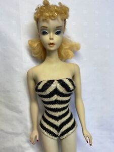 Vintage Ponytail #3 Blonde Barbie Doll Rare BLUE Eyeliner Orig Makeup SS Mattel