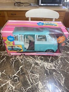 Barbie Volkswagen Microbus Vehicle SUV VAN Working Horn &Sliding door Brand New
