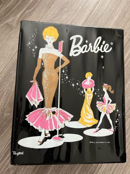 Vintage Barbie 1962 Black Night Club Singer Case W/Clothes &Accessories 2 Dolls