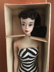 Vintage #3 Barbie Brunette Ponytail Doll with Factory Braid 1960 100% Authentic