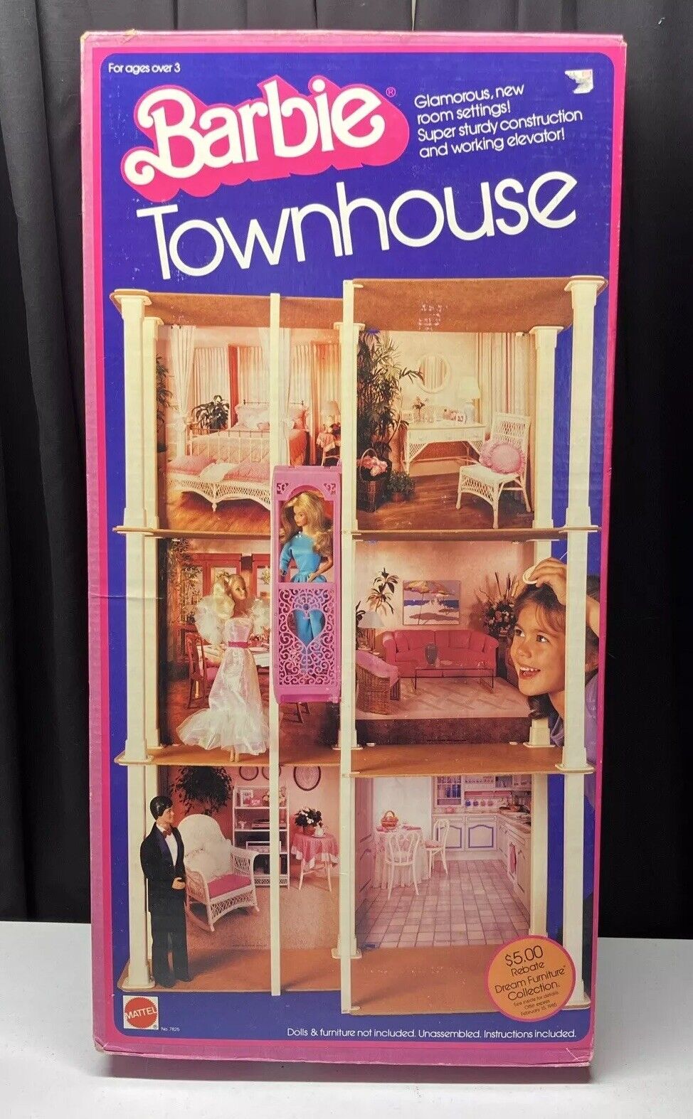 Vintage 1983 Mattel BARBIE TOWNHOUSE 3-Story Elevator COMPLETE Never Opened Box!