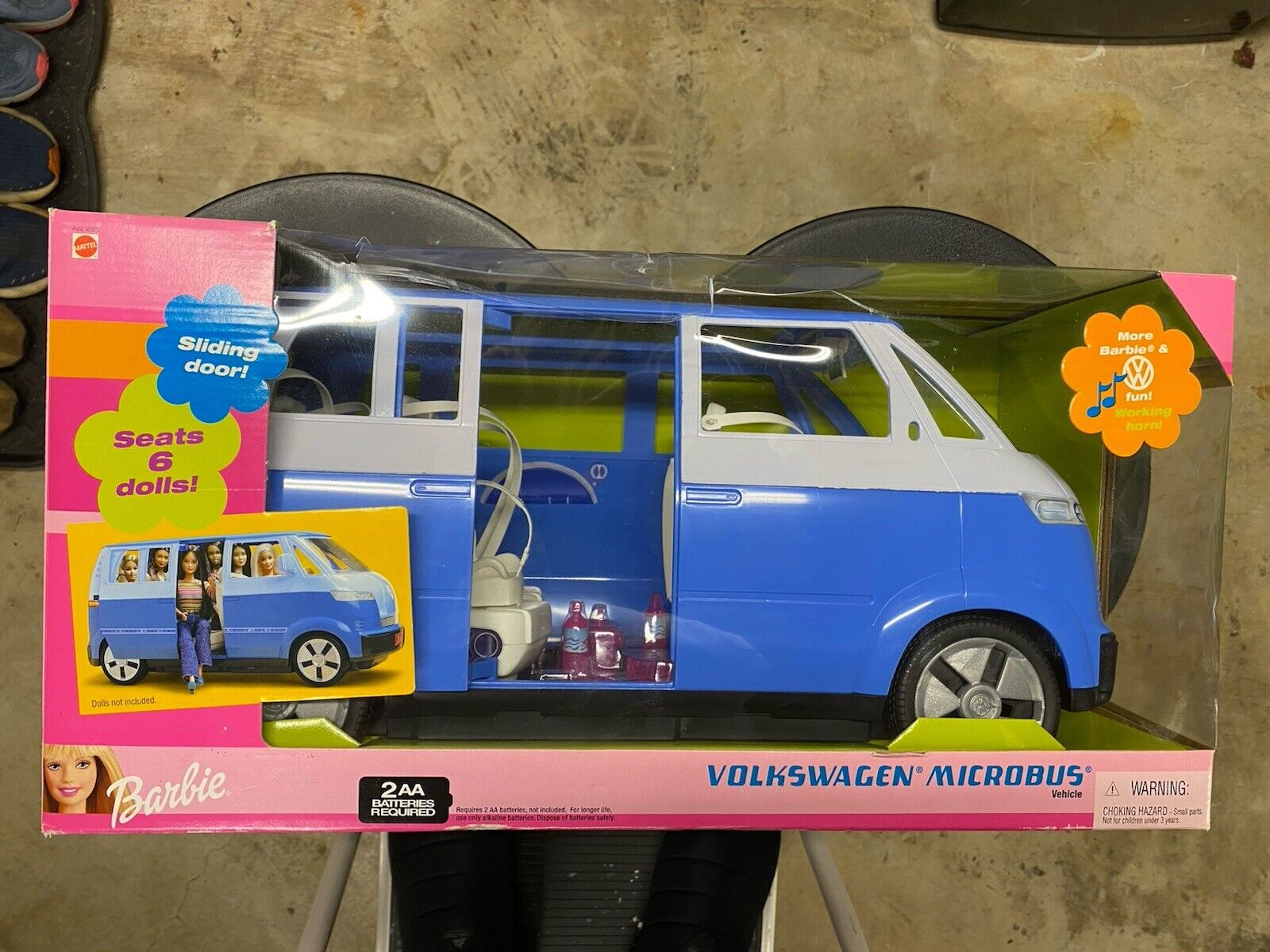 2002 Mattel Barbie Volkswagen Microbus BLUE Van  #56970 ( SEE BOX PICS) NIB