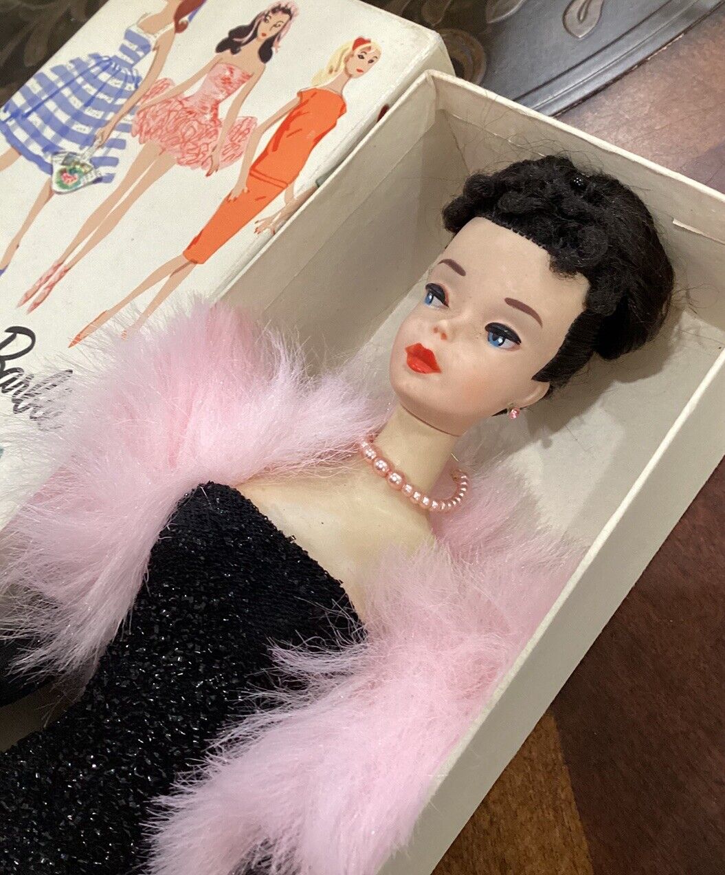 Gorgeous!  OOAK VINTAGE BARBIE BRUNETTE #3 PONYTAIL Updo, Dressed Box?  LOVELY!