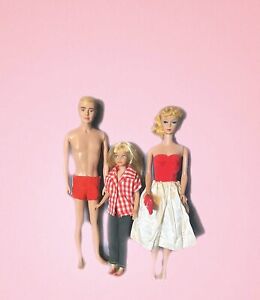 1959 Collectable Mattel: Original Barbie, Ken, and Skipper Doll Set