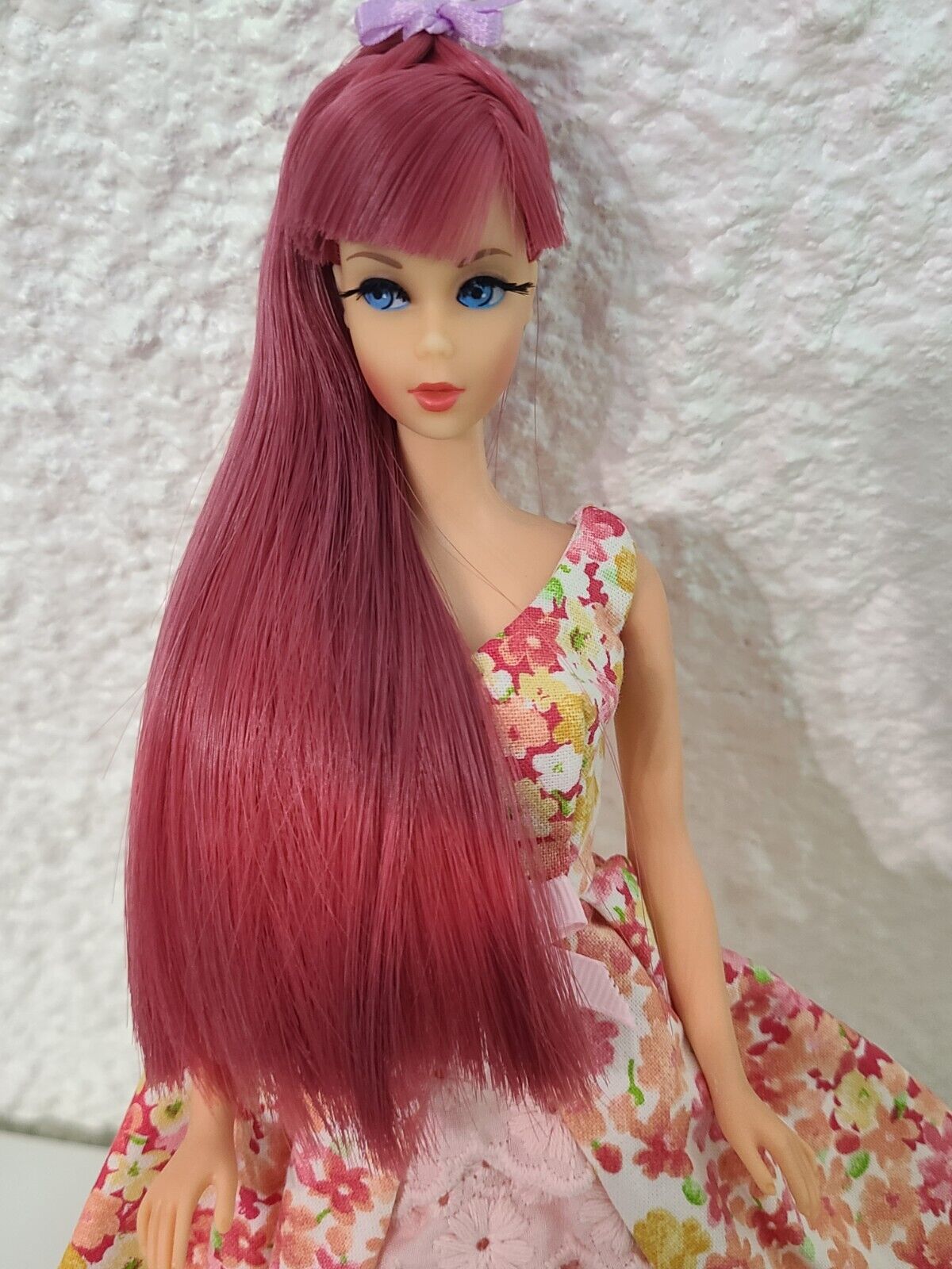 OOAK Vintage Mod Barbie Head Reroot as TNT Barbie Thermal Color Changing Hair