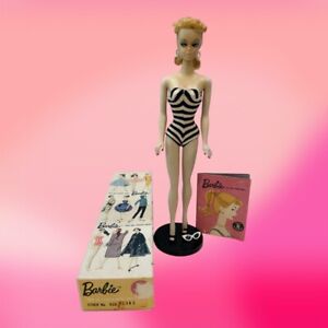 BARBIE-Original owner of vintage 1959 #1 ponytail doll w/ box & accessories