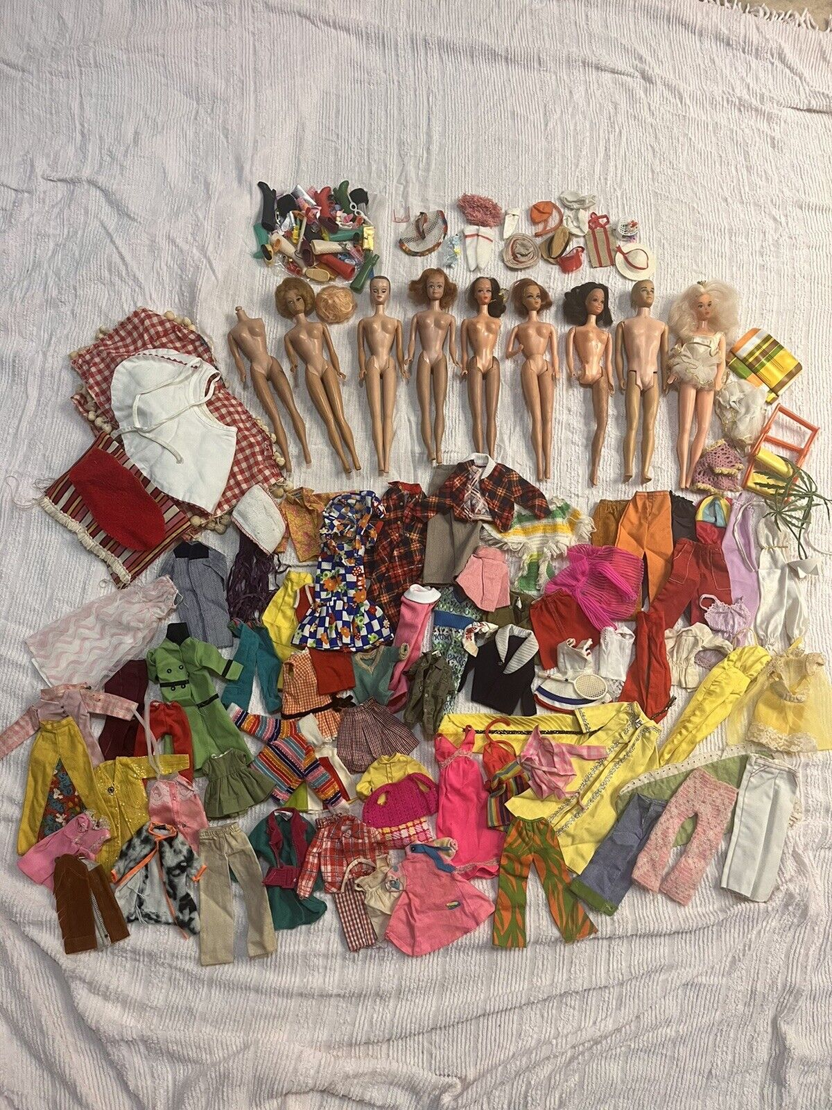 Vintage Mattel 1960-70s TLC Lot Mod Barbie Ken Midge Clothes Accessories