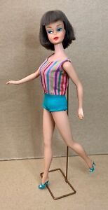 VTG 1965-67 Mattel Barbie AMERICAN GIRL #1070 SILVER BRUNETTE High Color