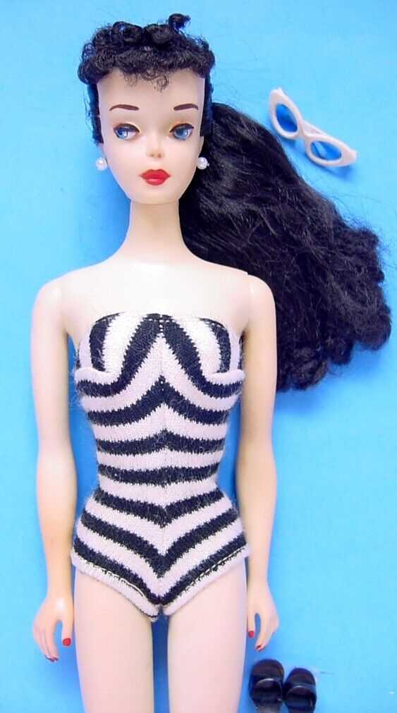 1960 BLACK RAVEN HAIR #3 PONYTAIL BARBIE w FULL, LONG CASCADING FACTORY HAIR!