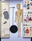 Vintage Ponytail Barbie Doll #3 Blonde w/ Brown Eyeliner Box TM Stand