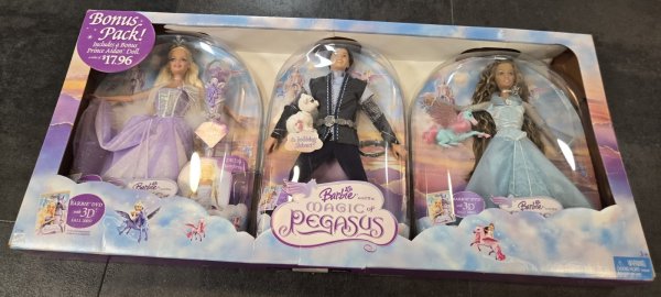 NEW 2005 BARBIE THE MAGIC OF PEGASUS 3 DOLL BONUS PACK SEALED FIGURES COOL