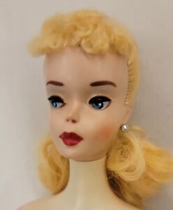 1960 Vintage #3 Blond Ponytail Barbie, Brown Eyeliner, w/Extras, Original Owner