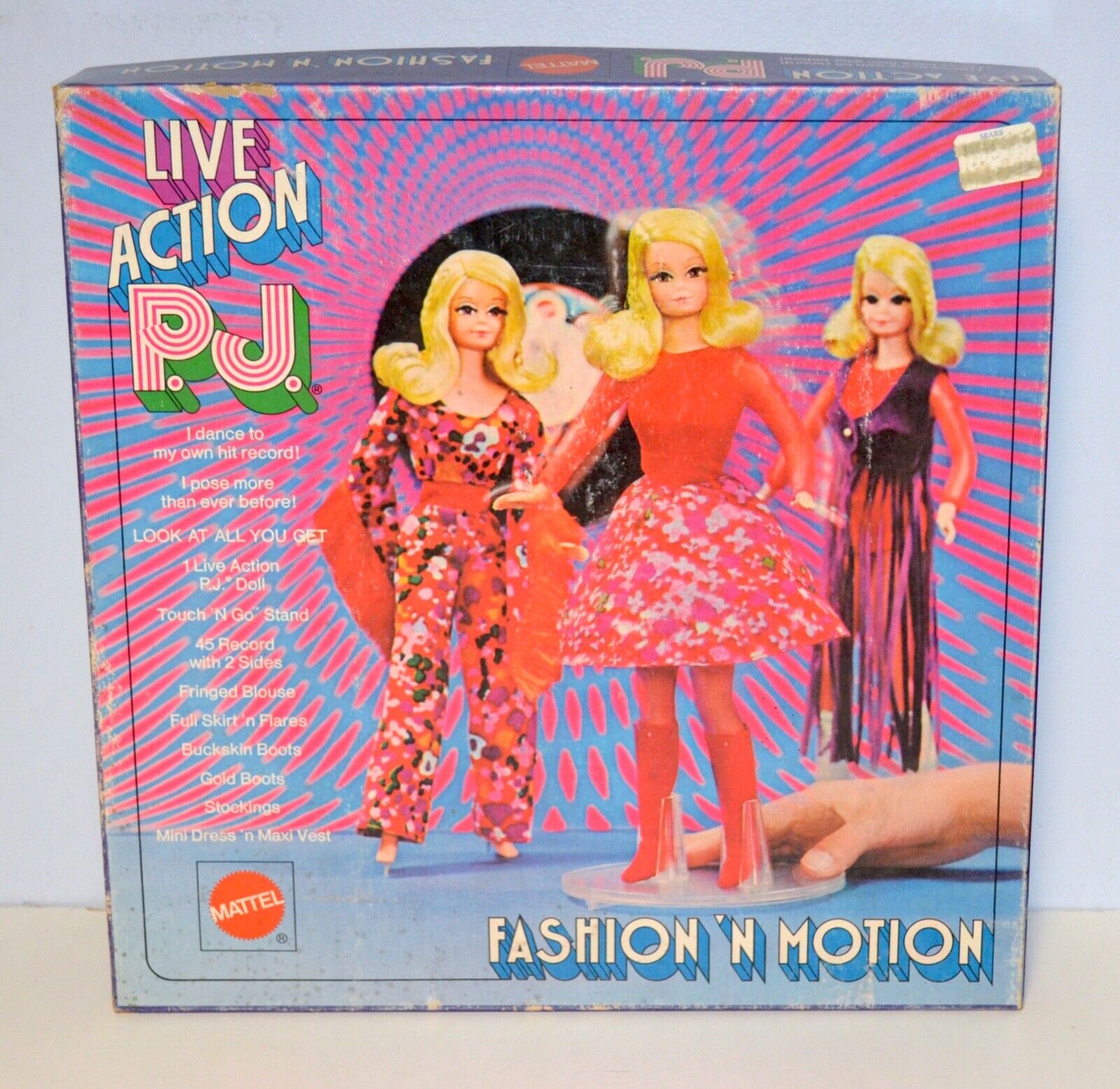 Rare 1971 Mattel Barbie Live Action PJ Fashion N Motion Set in Original Box