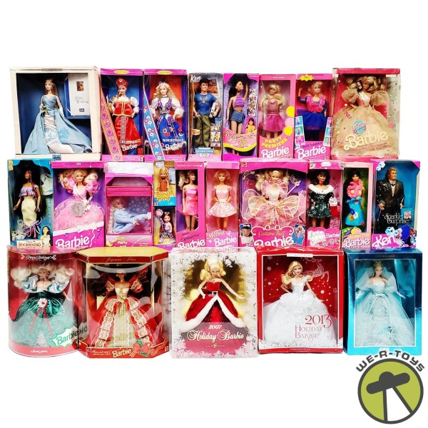 BARBIE DOLL LOT OF 24 ~ ASSORTED DOLLS ~ BOXES HAVE WEAR ~ SEE PHOTOS (LOT #291)