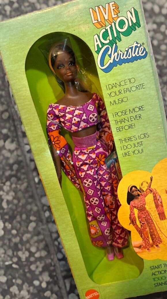 Live Action Christie 1970 Vintage Barbie AA Black Doll Mattel 1175 MIB NRFB ?