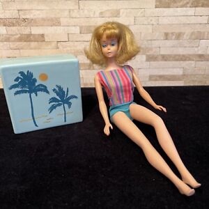 Vintage Barbie Doll American Girl Side Part Long Hair Blond Bendable Leg 1070
