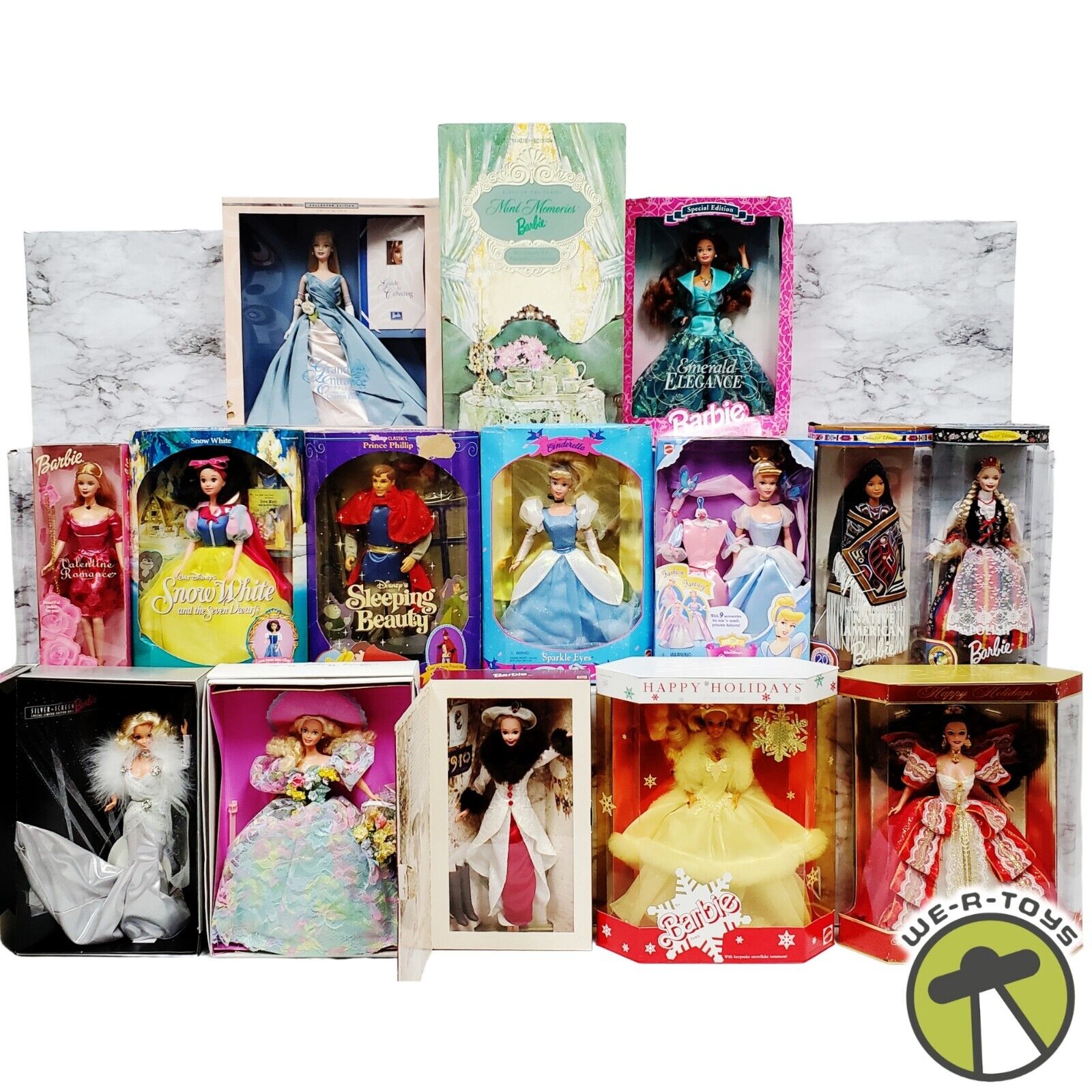 BARBIE & DISNEY ASSORTED DOLLS LOT OF 15 ~BOXES HAVE WEAR ~SEE PHOTOS (LOT #270)