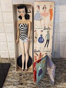 Mattel 1960 #3 Brunette Barbie with brown eyeliner, original owner