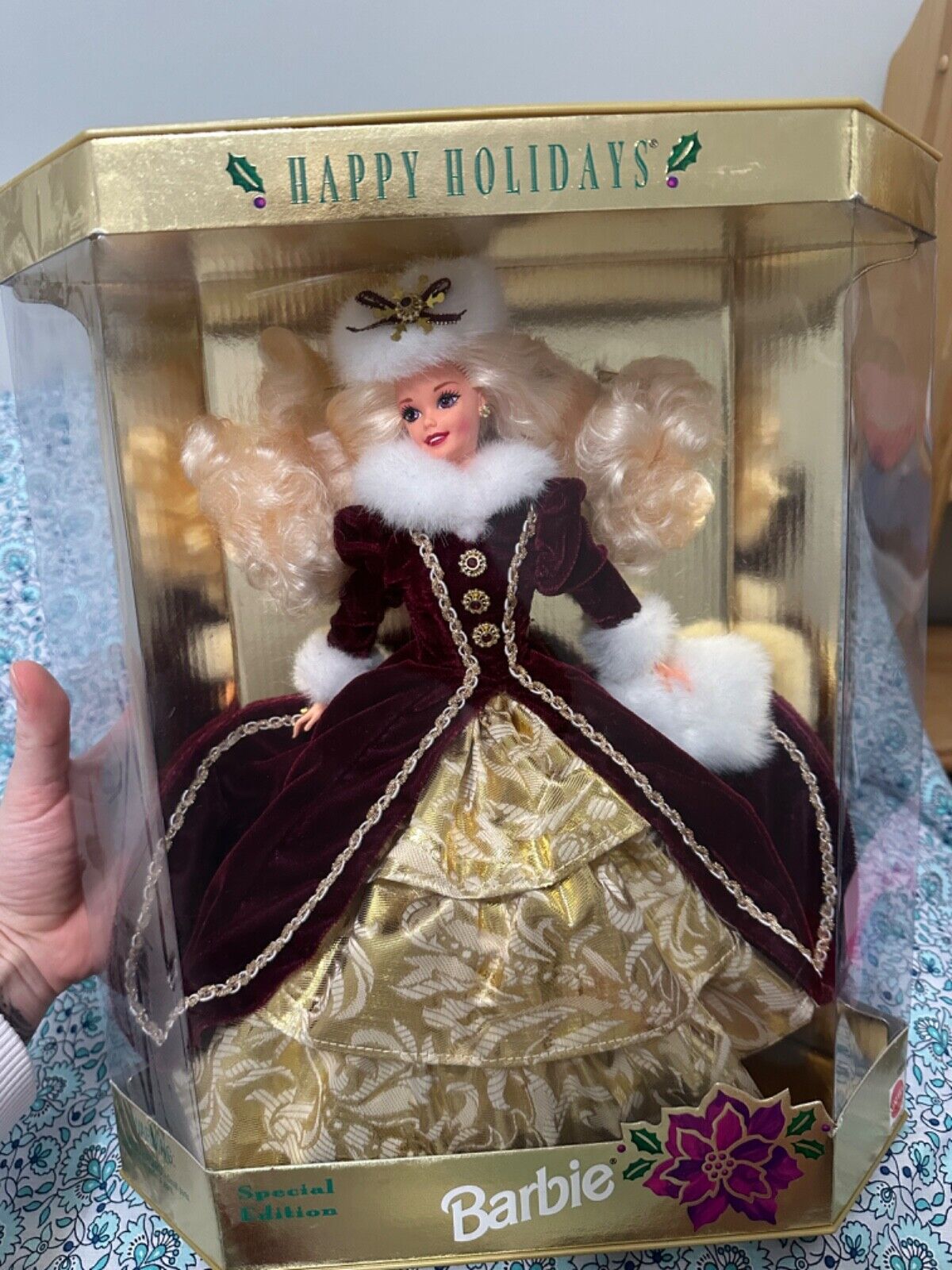 1996 Mattel Special Edition Holiday Barbie Doll In Box 15646 Blonde Hair