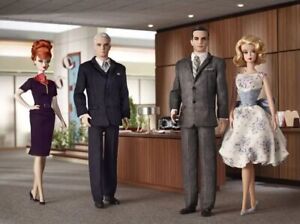 Mad Men Barbie Betty and Don Draper Joan Holloway Roger Sterling Silkstone LOT